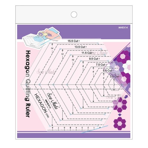 Multi-Size Hexagon Quilting Ruler/Template for Patchwork/English Paper Piecing